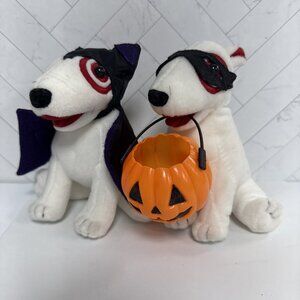 Vintage Target Bullseye Plush Stuffed Beanie Plush Dog Halloween BAT & Pumpkin